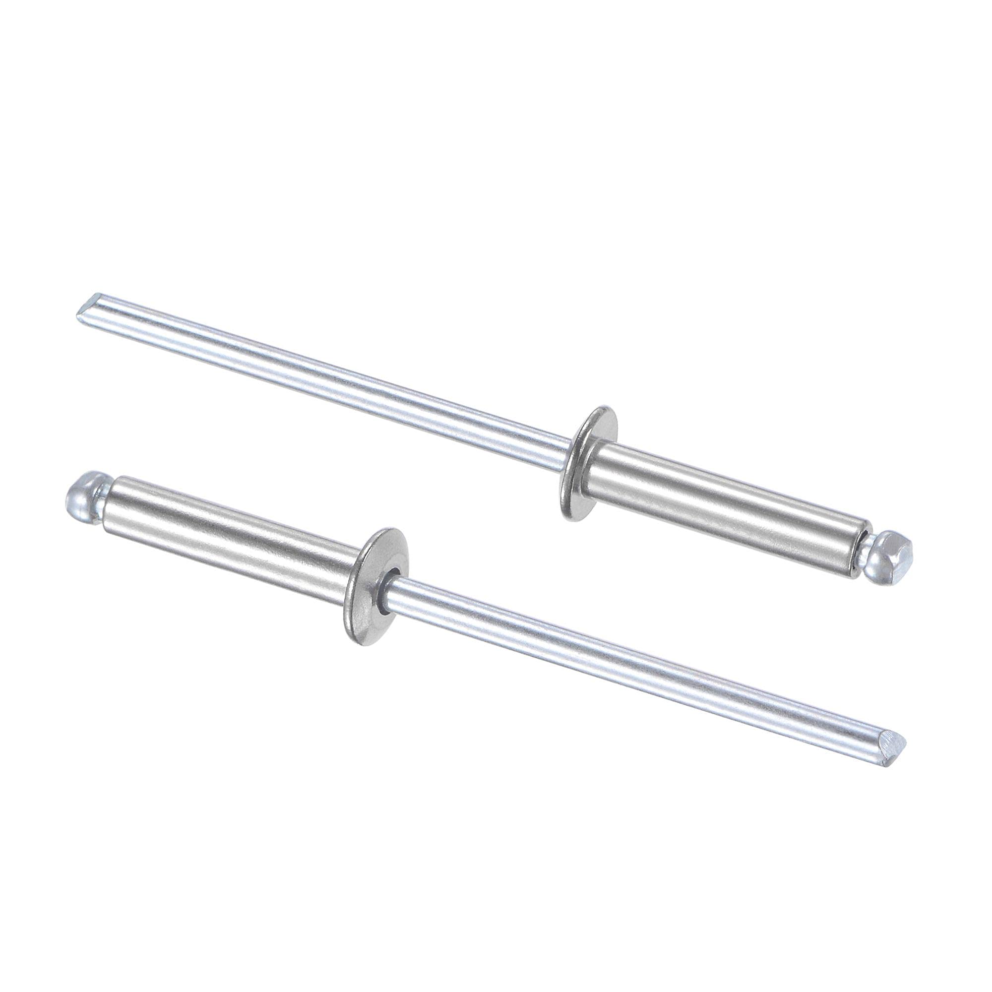sourcing map Blind Rivets 304 Stainless Steel 3.2mm Diameter 16mm Grip Length Silver 100pcs — image 1