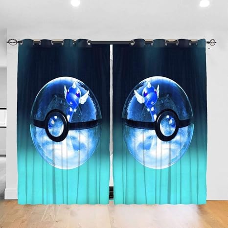 Amazon Co Jp ポケモン 遮光カーテン 1級 北欧 保温カーテン昼夜目隠し 防寒 断熱カーテン おしゃれ 春 夏 秋 冬 出窓 リビング用 寝室 カーテン 高級感のある生地 2枚組 ホーム キッチン