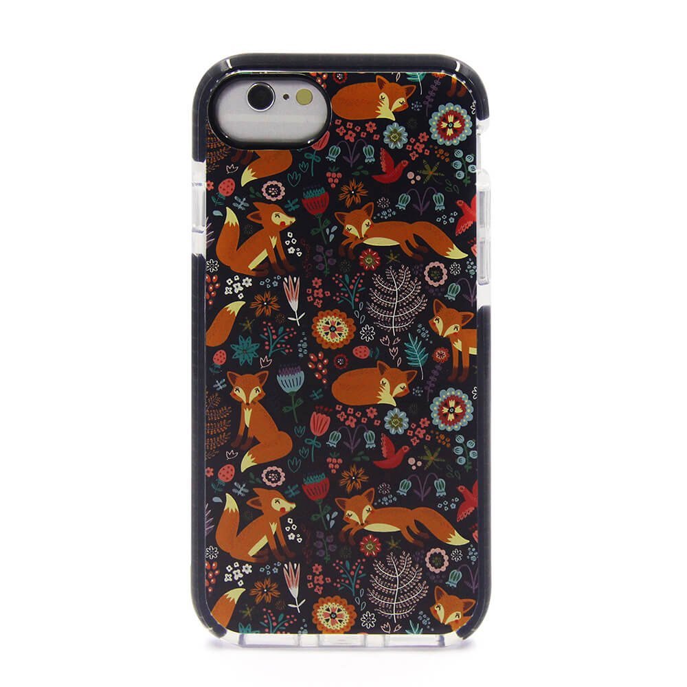 Cute Protective Kid Case for iPhone 6s 6 8 7 (Black, with Glass Screen Protector) by LFX Tech