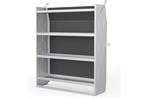AA PRODUCTS INC. AA Products Model SH-6205 Steel Low/Mid/High Roof Van Shelving Storage System Fits Transit, ProMaster and Sprinter, 4 Tiers Van Shelving Units, 52''W x 62''H x 16''D
