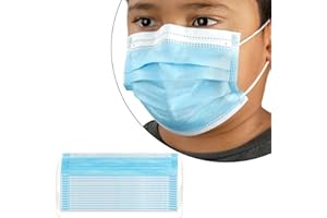 LITEPAK 200pcs Kids Disposable Face Masks - 3 Ply Kids Mask for Boys Girls - Back to School Supplies (Blue)