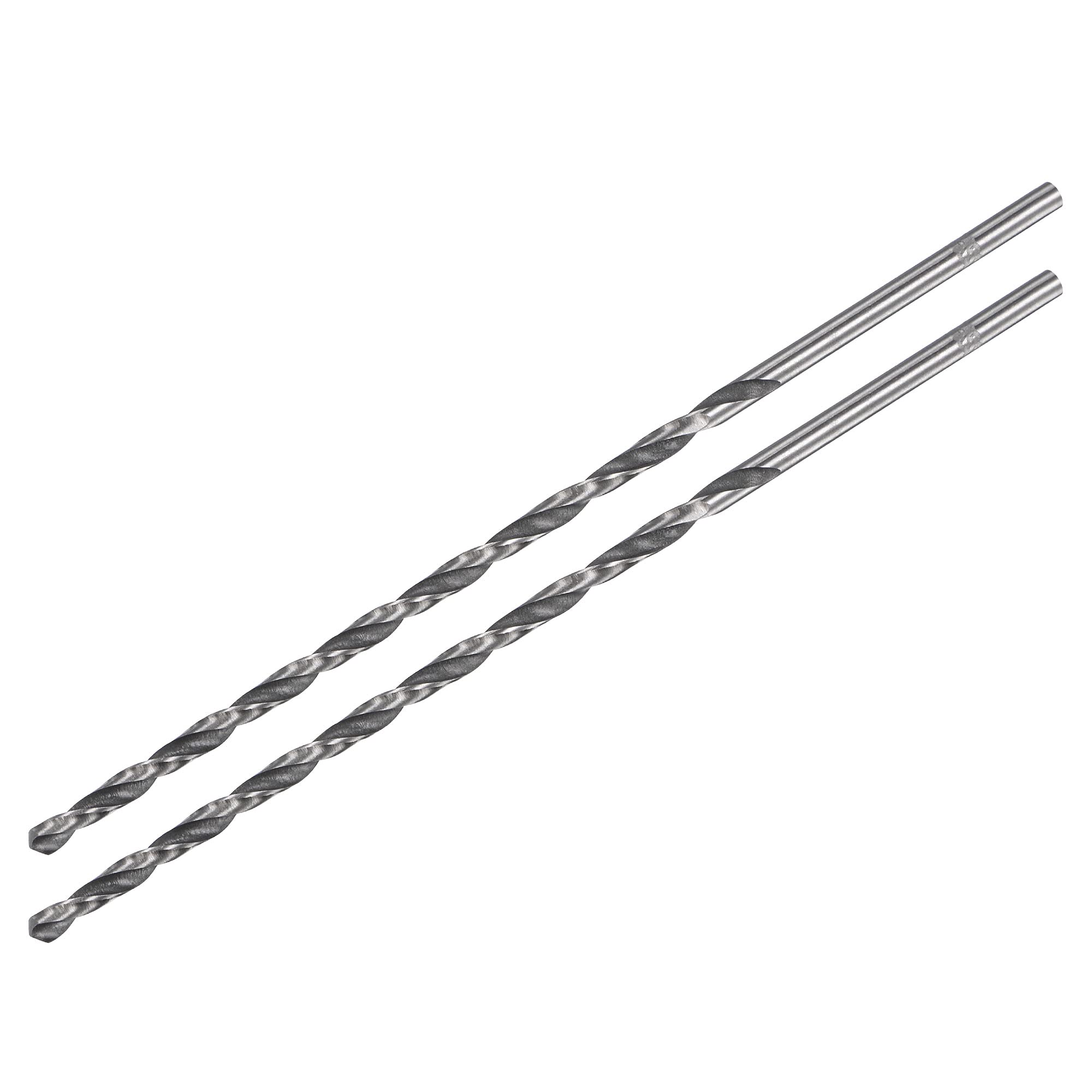sourcing map HSS(High Speed Steel) Straight Shank Jobber Twist Drill Bit 3mm Drill Diameter 120mm Length for Hardened Metal Woodwork Plastic aluminum alloy 2 Pcs