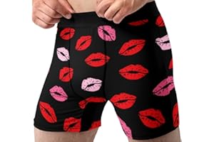 RANDOM STOCK APPAREL Mens Lipstick Kisses All Over Boxer Briefs Valentines Day Underwear