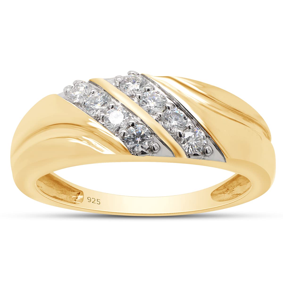 Men's Wedding Band Ring Round Cut Lab Grown DIamond