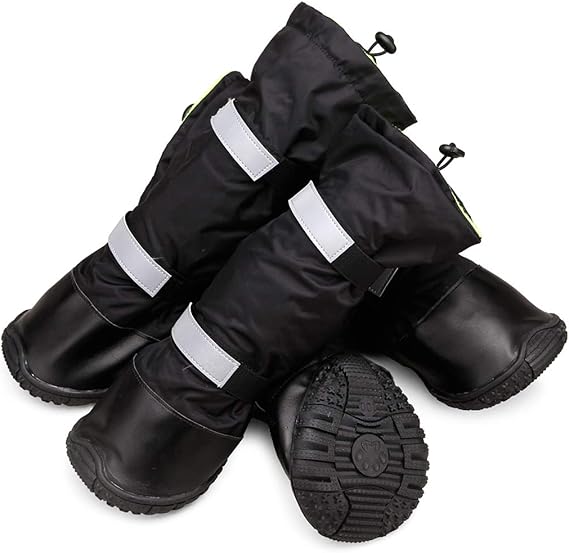 PETLESO Dog Waterproof Boots Pet Shoes for Snowy Or Rainy Knee High