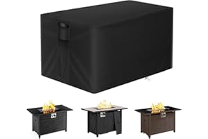 POMER Fire Pit Cover, Rectangular 42inch Firepit Cover for Outdoor Fireplace Waterproof Propane Fire Table Cover - 42x24x24 inch