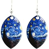 Starry Night Van Gogh Earrings by d'ears Non-Tarnish Sterling Silver French Hook Ear Wire