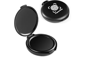 Gjinxi Fingerprint Ink Pads 2 Pcs Thumbprint Stamp Labels Indexes Inkpad Seal Impression Inker Portable Ink Pads Fit Notary Supplies Identify Security ID Fingerprint Cards Office (Black)