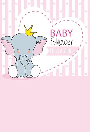 Baby Shower Nina Foto Telon De Fondo Elefante Globos Blanco Y Rosa