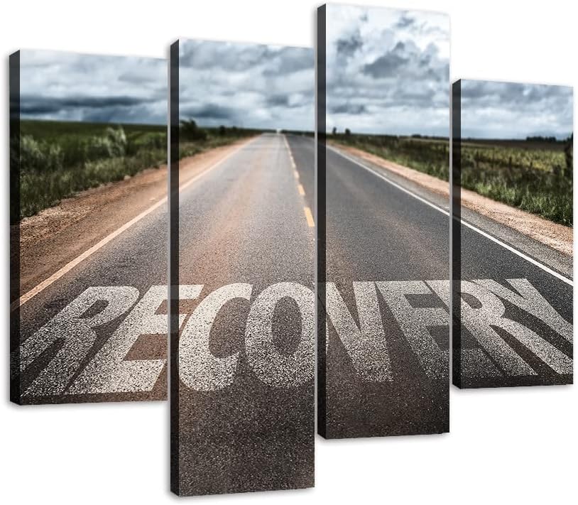 Paintings - Recovery sign Canvas Wall Art Hanging Paintings Modern Artwork Abstract Picture Prints Home Decoration Gift Unique Designed Framed 4 panel