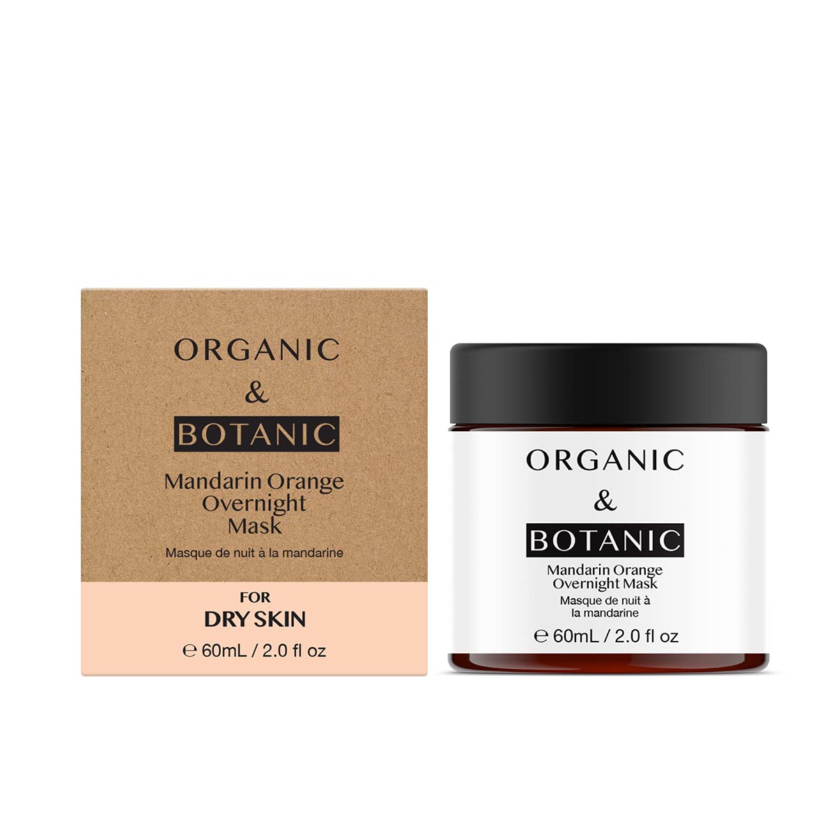 Organic & Botanic Mandarin Orange Brightening Overnight Mask - Revitalizing & Hydrating with Vitamin C & Sea Buckthorn for Radiant, Even-Toned Skin
