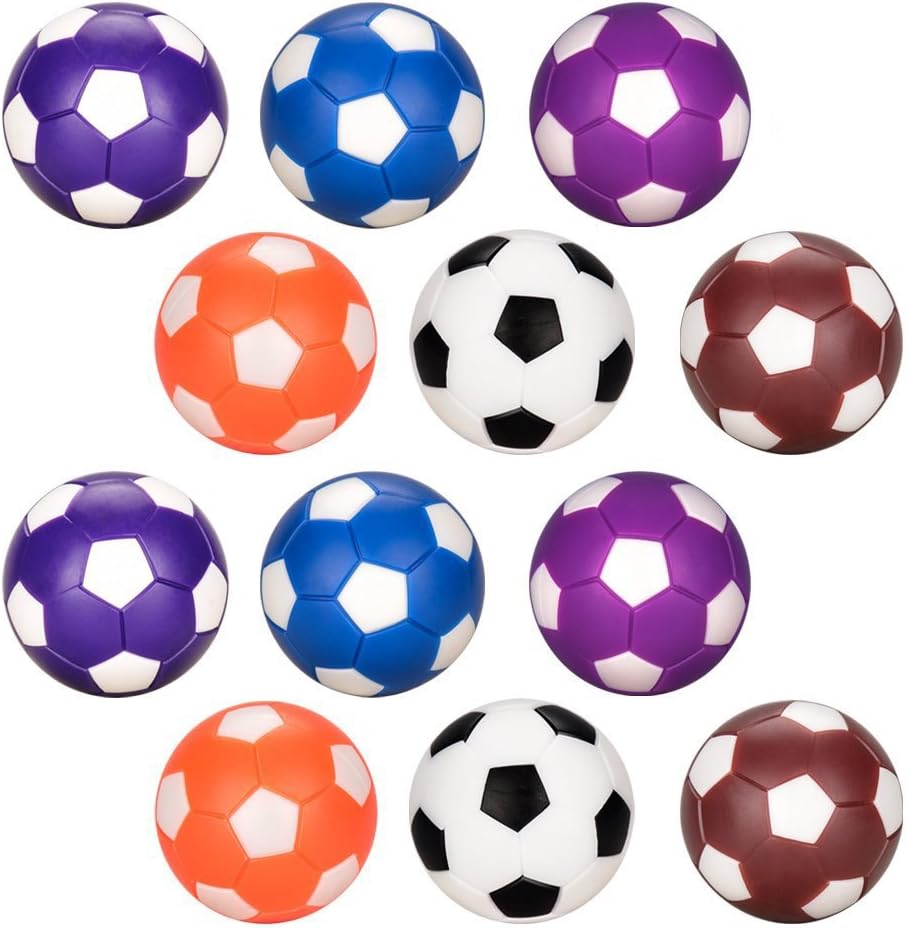 Oziral Foosball Balls 12pcs Spare for 36mm Colored Foosball Table Football Game for Adults and Children