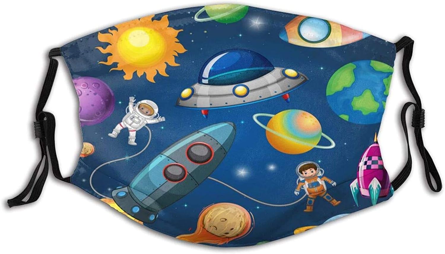 Unisex Face Mask Astronaut and Rocket in Space Masks