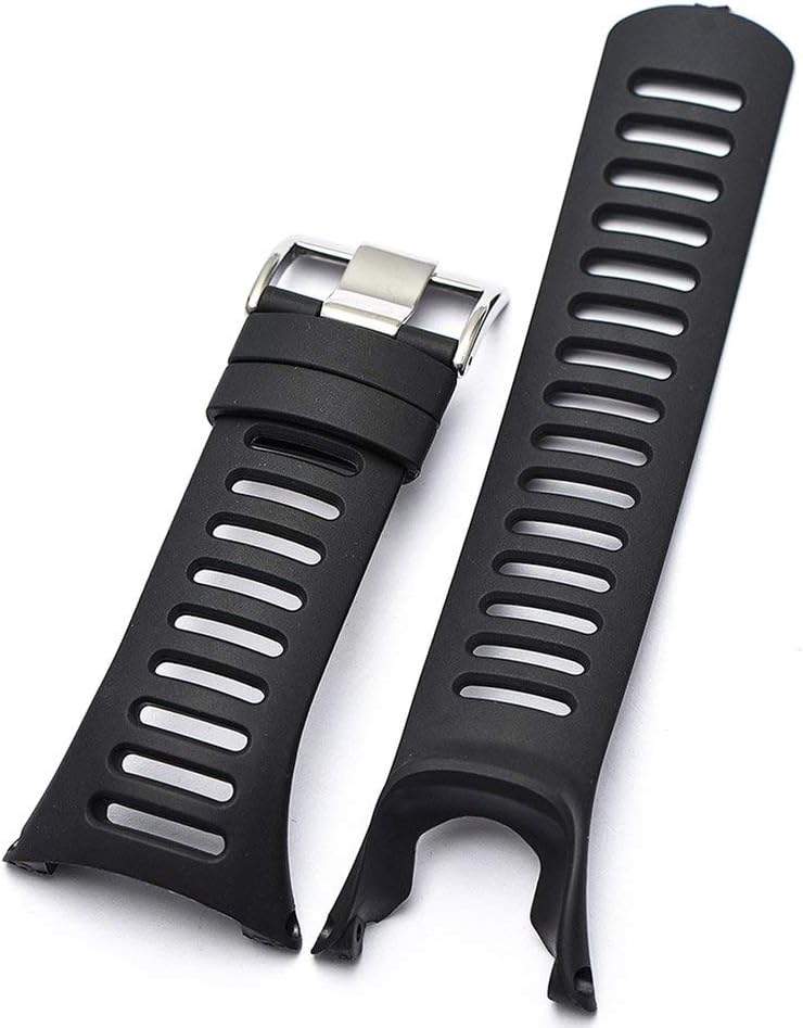 Replacement Strap for SUUNTO Ambit 24mm Men Watch Rubber Band Strap with Tools (Black)