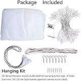 HanYun 8 Corner Bed Canopy with 100 LED Lights Battery Operated White view 5