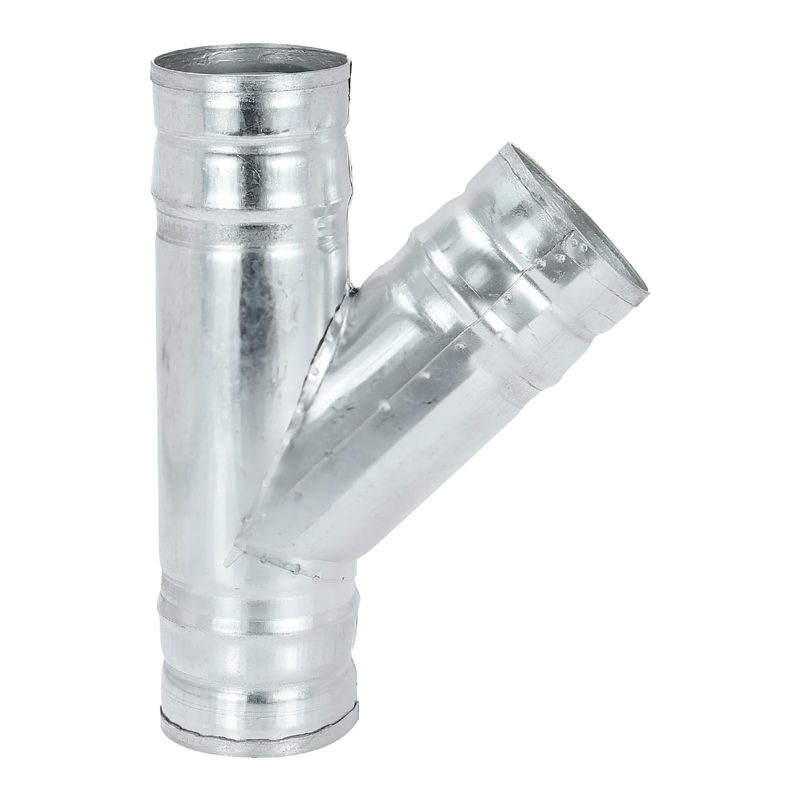 PATIKIL 3 Inch 3 Way Duct Connector, 45 Degree Galvanized Steel Tilt Y Shape Ducting Splitter Air Vent Duct Hose Exhaust Pipe Adapter Dust Collection Fitting for HVAC Dryer Systems