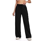 M MOTEEPI Women Sweatpants Wide Leg 30" Lounge Sweat Pants Casual Baggy Trousers with Elastic Waist Straight Leg