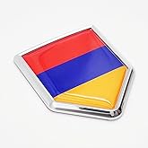 Overdecor Armenia Flag Decal Stickers Car Emblem Armenian Car Accessories Decorations Chrome Shield Flag Sticker Decals for Cars Truck Vehicles, 2 Pack