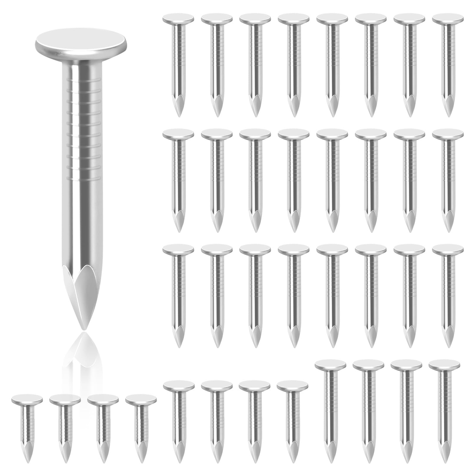 Glarks 300Pcs 1-1/4inch Steel Roofing Felt Nails Zinc Plated Roofing Felt Pins Clout Nails Countersunk Head Felt Nails, for Securing Shed Roofs, Roofing Felt Slate Boards, Wood Shed Tiles