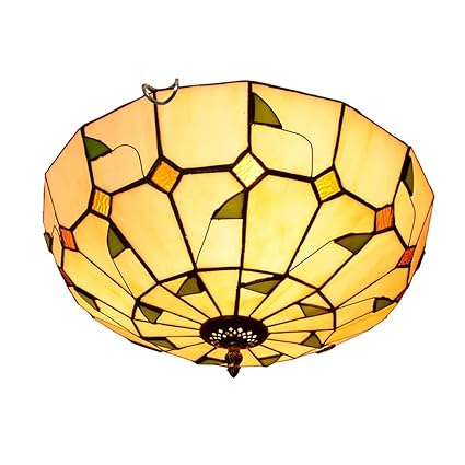 Amazon Com Zixuaa Tiffany Style Colorful Stained Glass Flush