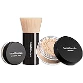 bareMinerals Original Get Started Kit, 3-Piece Makeup Set Includes Full-Sized Original Loose Mineral Foundation SPF 15, Travel-Sized Beautiful Finish Brush & Original Mineral Veil Setting Powder