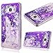 Galaxy Sky Case, J3/J3 V Case,Galaxy Sol Case,DAMONDY Cute 3D Moving Stars Bling Liquid Glitter Floating Flowing Ultra Clear Hard Cover Case for Galaxy J3/Express Prime/Amp Prime -purple