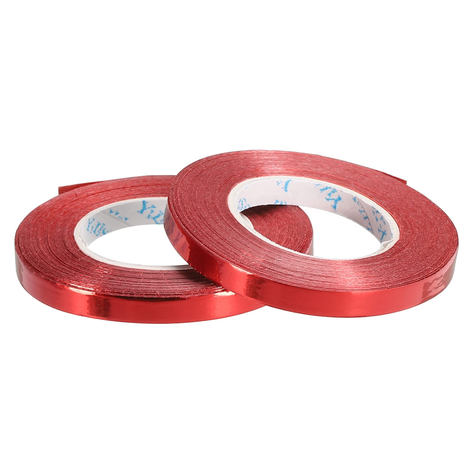 PATIKIL 2pcs Curling Ribbon Crimped Balloon String Shiny Metallic 5mm 10m Iridescent for Party Decoration Gift Wrapping Crafts Red