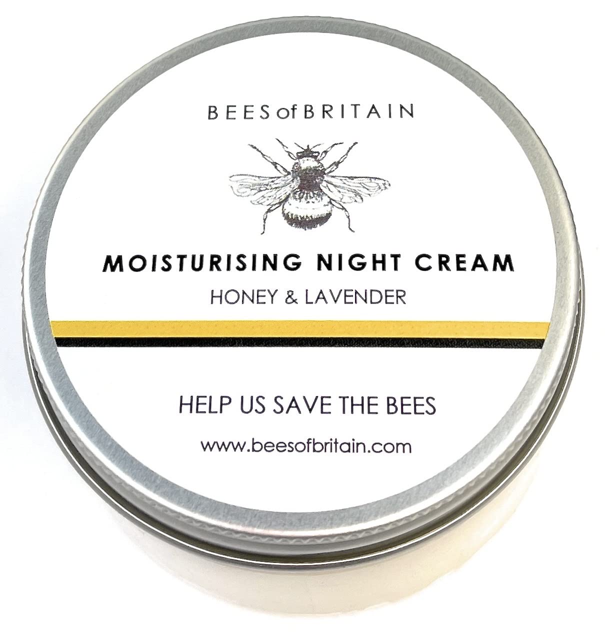 BEES of BRITAIN Honey & Lavender Rich Night Cream – pH 5.5 Skin-Neutral Barrier Repair – 99% Natural Origin – with Rosehip & Pomegranate – Intensive Overnight Moisturiser – UK Made – 100ml
