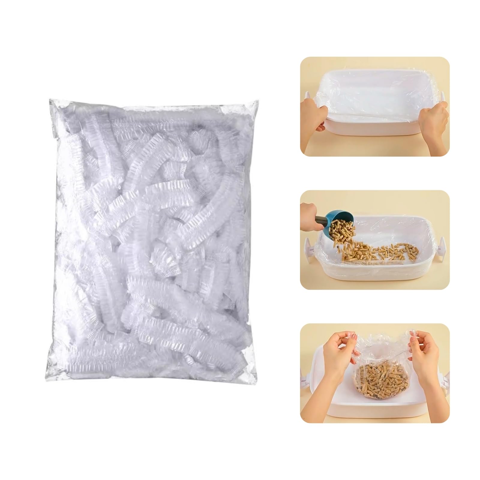 septillar Disposable Small Animal Litter Box Liners [30pcs, 36 * 24cm] Litter Tray Toilet Plastic Film for Rabbit Guinea Pig Chinchilla Hedgehog