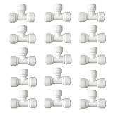 15 pcs 1/4" Tee 3 Way Tube Quick Connect Push Fit