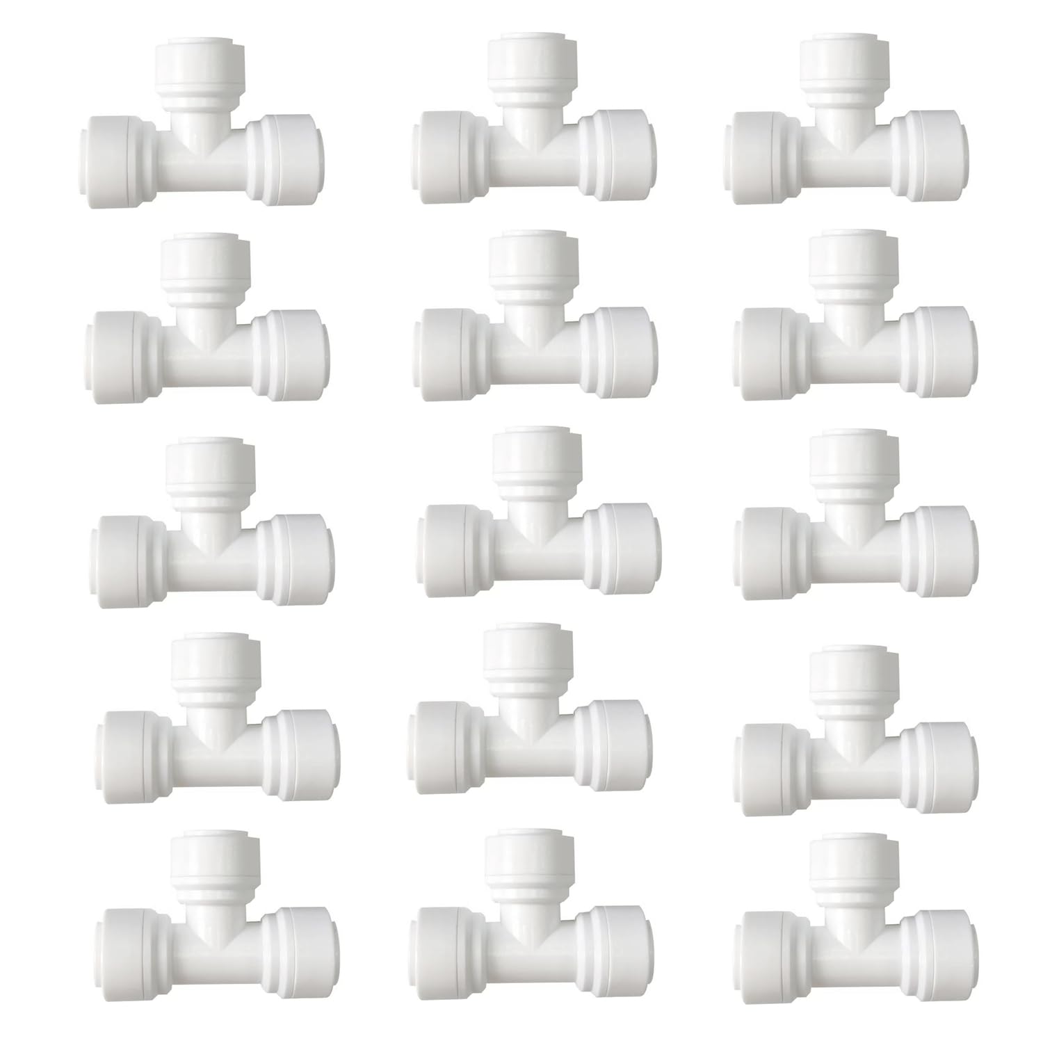 15 pcs 1/4" Tee 3 Way Tube Quick Connect Push Fit