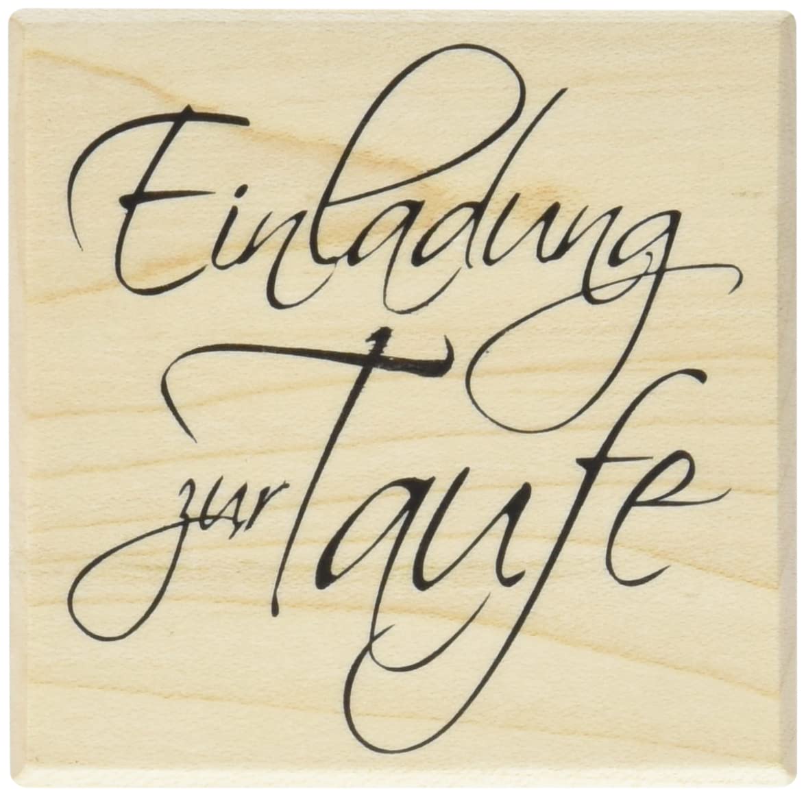 RAYHER "Einladung Zur Taufe Wooden Stamp, Wood Colours, 6 x 6 cm