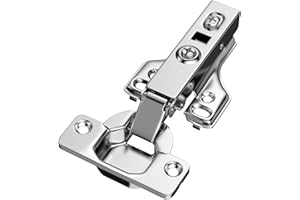 HOSOM 2 Pack Full Overlay Soft Close Cabinet Hinges, Kitchen Cabinet Door Hinges for Face Frame Cabinet, 100° Opening Angle Hidden Frameless Cabinet Hinges, 2-Way Adjustment Soft Closing Hinges