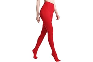 MATHACINO Women's 80D Solid Color Soft Semi Opaque Pantyhose Colored Tights High Waist Womens Tights