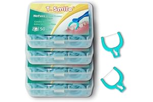 T.Smile Evolutionary Clean Dental Flossers, Kit of Mid-length Handle(s) Plus Refillable Heads (No Handle Included +200 Extra 