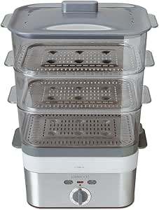 Kenwood FS620 - Cocedor al vapor, 2000 W, 3 cestas rectangulares
