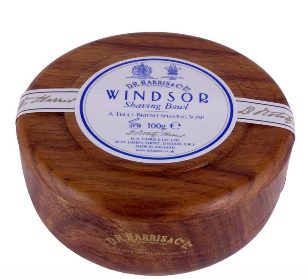 DR Harris & Co Windsor Shaving Soap and Mahogony Effect Shave Bowl"