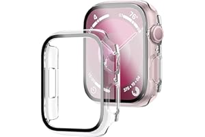 HAANILKYI [2 Pack] for Apple Watch Screen Protector Case Series 9 8 7 41mm, Ultra-Thin Full Coverage Hard PC Protective Cover with HD Tempered Glass Screen Protector for iWatch 41mm