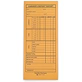 Guardian Cashier Deposit Report Envelopes with Gummed Flaps, Pack of 100 Cash Drop Envelopes – Cash Register for Small Businesses – Cashier Register for Retailers & Restaurants – Brown Kraft Envelope