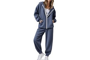 Womens Fall Tracksuit Two Piece Full Zip Up Hoodies Jackets Jogging Suit Trendy Outdoor Athletic Lounge Sets 2025