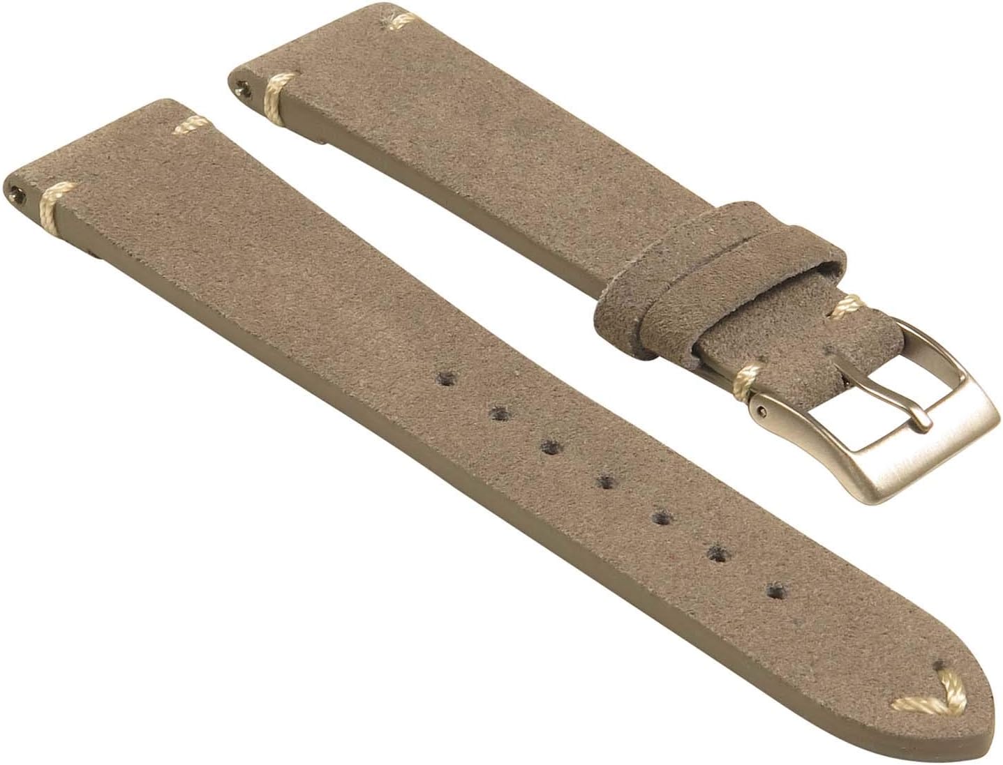 Suede Vintage Hand-Stitched Leather Watch Band - Quick Release Strap - 18mm 20mm 22mm 24mm