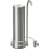 Waterdrop CTF-01 Water Filter for Sink Faucet, Stainless Steel, 1 Filter | Reduces Heavy Metals and 99% Chlorine, NSF/ANSI 42 Certified Countertop Water Filter System, 8000 Gallons, 1 Filter