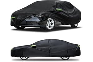 QUALENCEY Car Cover Custom Fit for Toyota Camry 1996-2025,Honda Accord 2001-2025,6 Layers Truck Cover Waterproof All Weather for Automobiles,Outdoor Full Exterior Cover,Rain, Sun, Wind Protection,Black