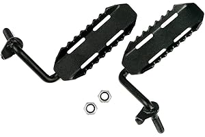 Xprite Wrangler Foot Pegs, Metal Steel Exterior Door Hinge Mounted Front Rest Pedals Compatible with 2007-2018 Jeep Wrangler JK JKU 2/4 DR Accessories, Pair