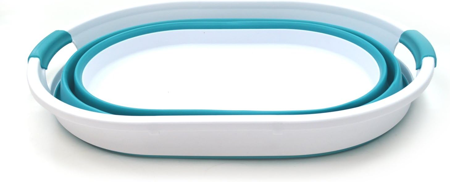 SAMMART 39L Collapsible Plastic Laundry Basket-Oval Tub/Basket-Foldable Storage Container-Space Saving Laundry Hamper - Image 3