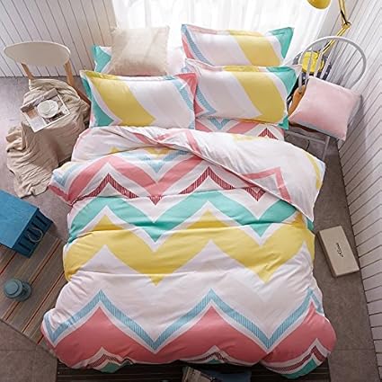 Ahmedabad Cotton 144 TC Cotton Double Bedsheet with 2 Pillow Covers - Multicolour