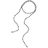 Sacina Gothic Long Rosary Black Bead Necklace, Gothic Emo Grunge Necklace, Goth Jewelry, Halloween Christmas Jewelry Gift For Women