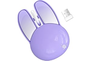 KNOWSQT Bunny Wireless Mouse Purple, 2.4G Silent Rabbit Mice with USB Receiver - for Windows Laptop PC Mac Desktop Gaming