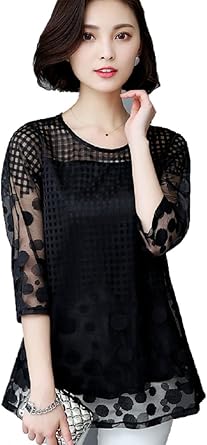 plus size sheer chiffon blouse