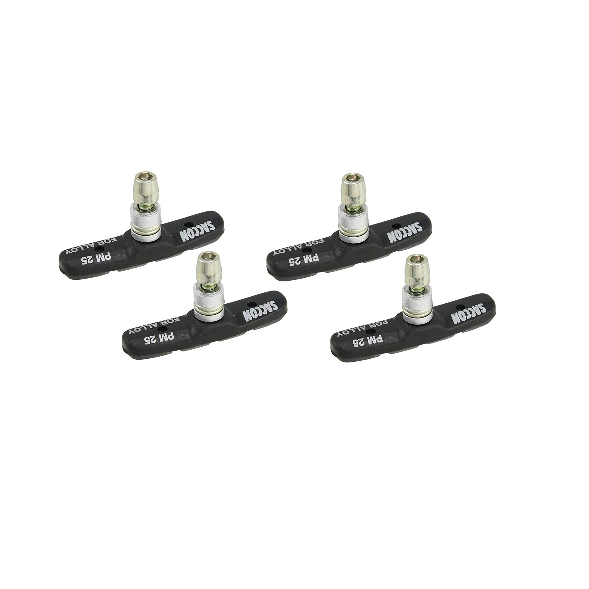 Saccon Brake Pads 2 Pairs (4 Pack) Model "PM25" for V-Brake 70mm Black